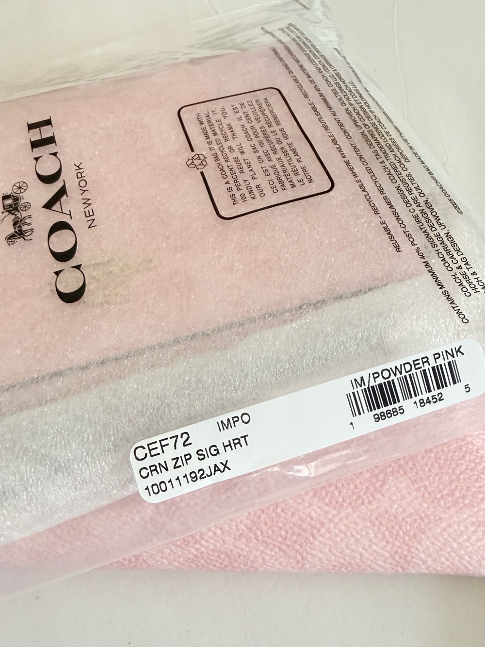 Coach Wristlet Pink Signature Canvas With Charms Corner Zip - Picture 8 of 11